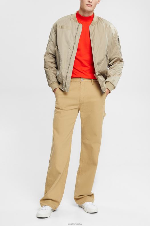 Esprit muškarci gornji dio s dugim rukavima s podignutim ovratnikom Crvena dugi rukav A48RT944