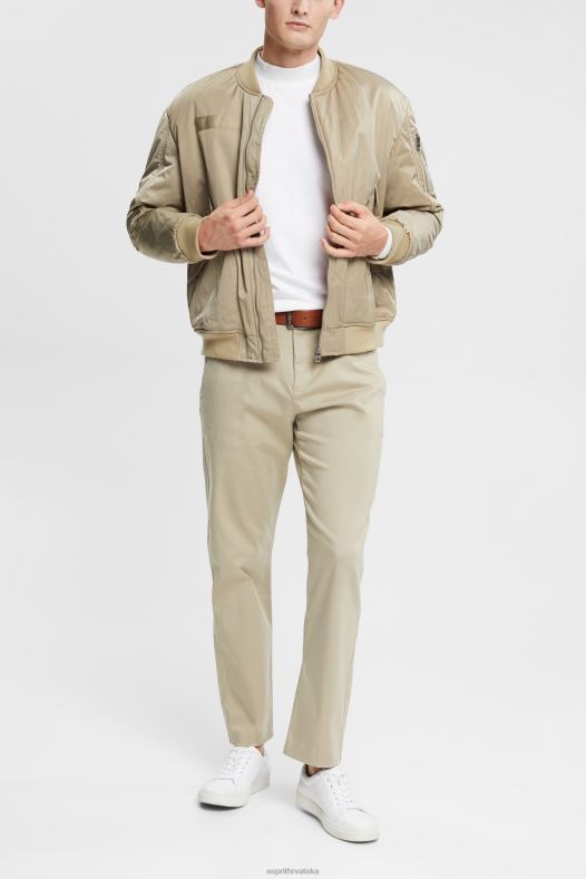 Esprit muškarci gornji dio s dugim rukavima s podignutim ovratnikom bijela dugi rukav A48RT943