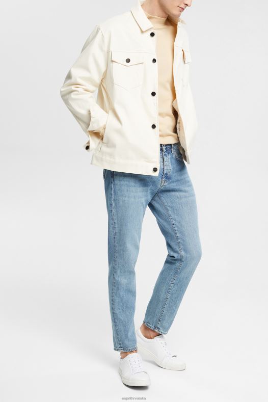 Esprit muškarci gornji dio s dugim rukavima s podignutim ovratnikom krem bež dugi rukav A48RT945