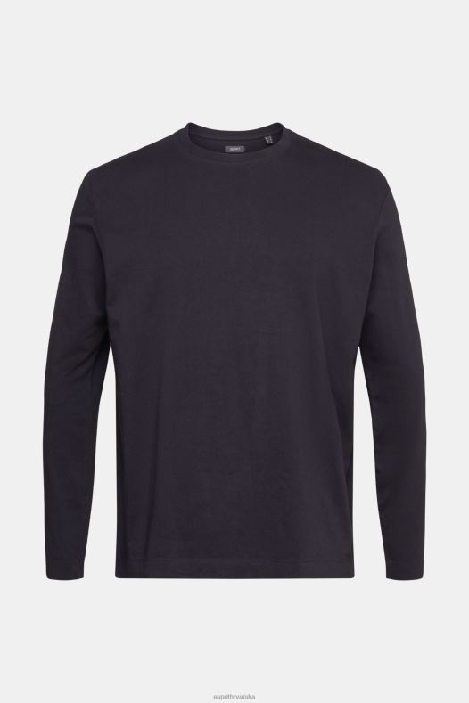 Esprit muškarci majica dugih rukava od džersija crno dugi rukav A48RT946
