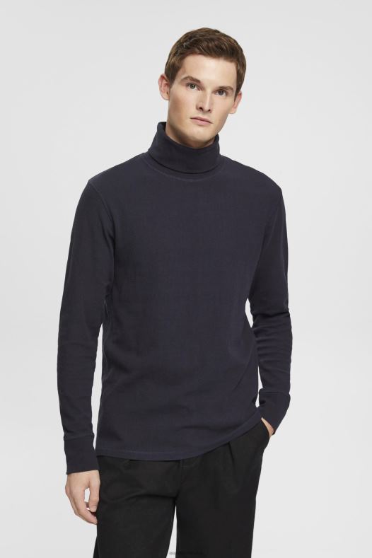 Esprit muškarci vaflasti top s dugim rukavima, 100% pamuk mornarica dugi rukav A48RT695