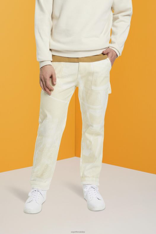 Esprit muškarci ravne kargo hlače s uzorkom bež hlače & hlače A48RT675
