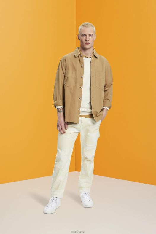 Esprit muškarci ravne kargo hlače s uzorkom bež hlače & hlače A48RT675