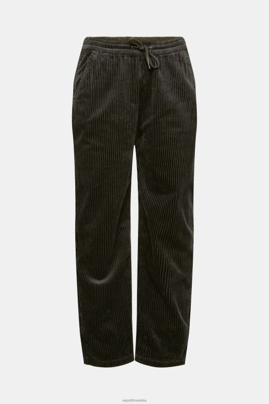 Esprit muškarci samtaste hlače u jogger stilu tamni kaki hlače & hlače A48RT332