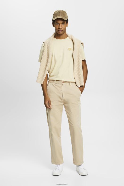 Esprit muškarci vintage cargo hlače ravnog kroja svijetlo bež hlače & hlače A48RT731