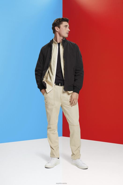 Esprit muškarci bomber jakna s podignutim ovratnikom crno jakne A48RT713