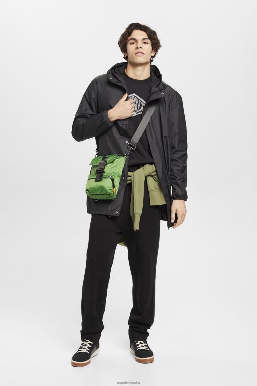 Esprit muškarci lagana kišna jakna s kapuljačom crno jakne A48RT764