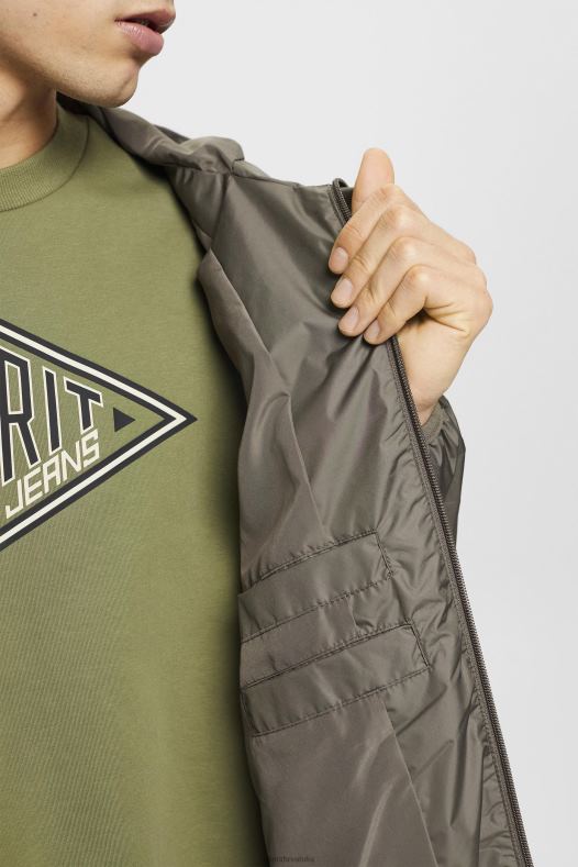 Esprit muškarci lagana kišna jakna s kapuljačom kaki zelena jakne A48RT765