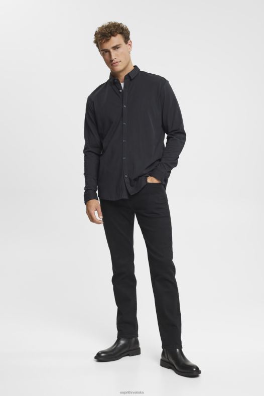 Esprit muškarci jersey dugih rukava, 100% pamuk crno košulje A48RT679