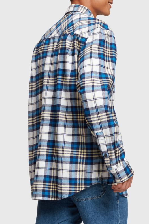 Esprit muškarci karirana flanelska košulja plava košulje A48RT793