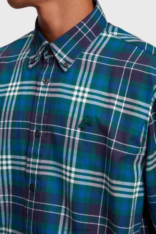 Esprit muškarci karirana flanelska košulja teal plava košulje A48RT794