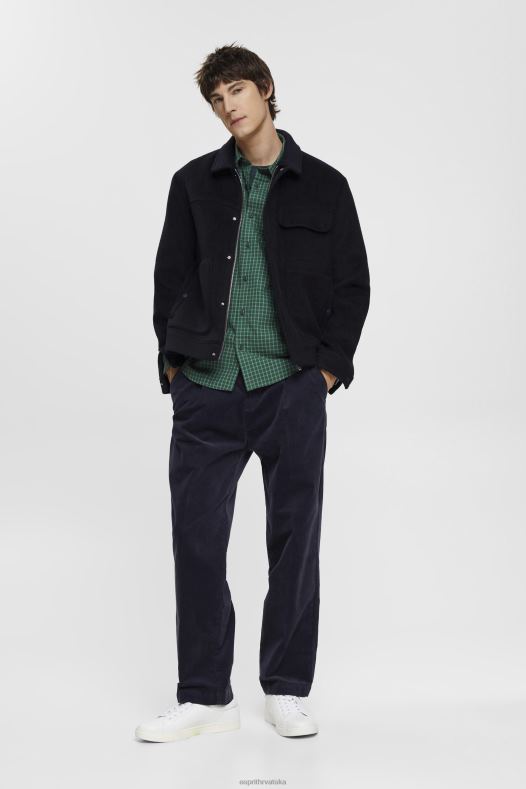 Esprit muškarci karirana uska košulja tamno plavozelena košulje A48RT688