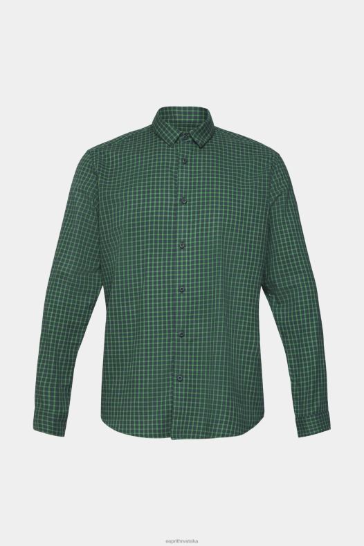 Esprit muškarci karirana uska košulja tamno plavozelena košulje A48RT688