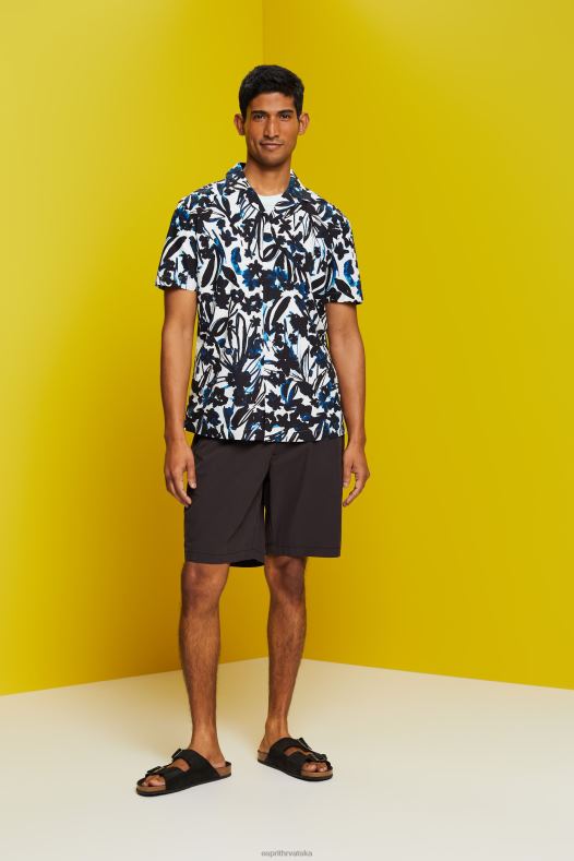 Esprit muškarci majica kratkih rukava s uzorkom, 100% pamuk mornarica košulje A48RT613