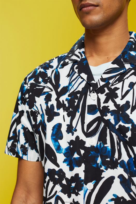 Esprit muškarci majica kratkih rukava s uzorkom, 100% pamuk mornarica košulje A48RT613