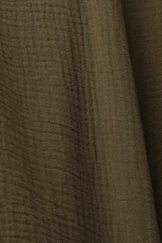 Esprit muškarci održiva pamučna košulja od muslina kaki zelena košulje A48RT756