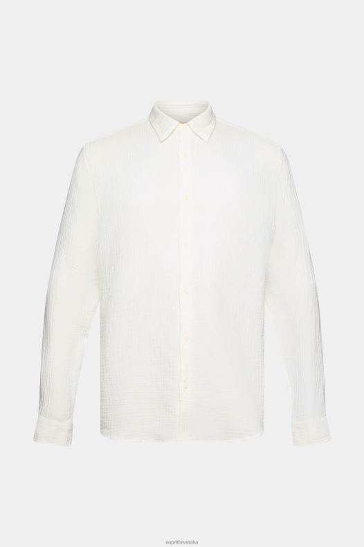 Esprit muškarci održiva pamučna košulja od muslina prljavo bijelo košulje A48RT755