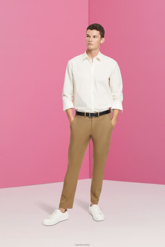 Esprit muškarci održiva pamučna košulja prljavo bijelo košulje A48RT831