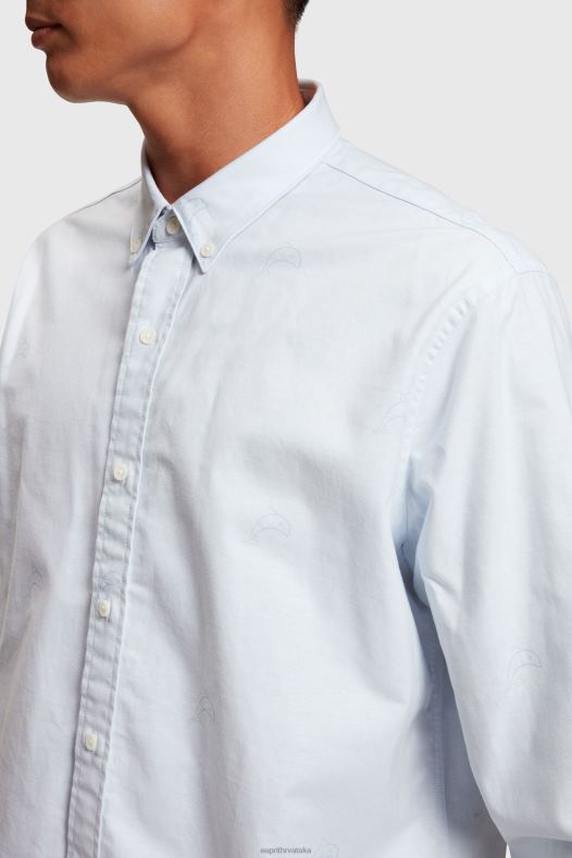 Esprit muškarci oksfordska košulja s printom opuštenog kroja svijetlo plava košulje A48RT795