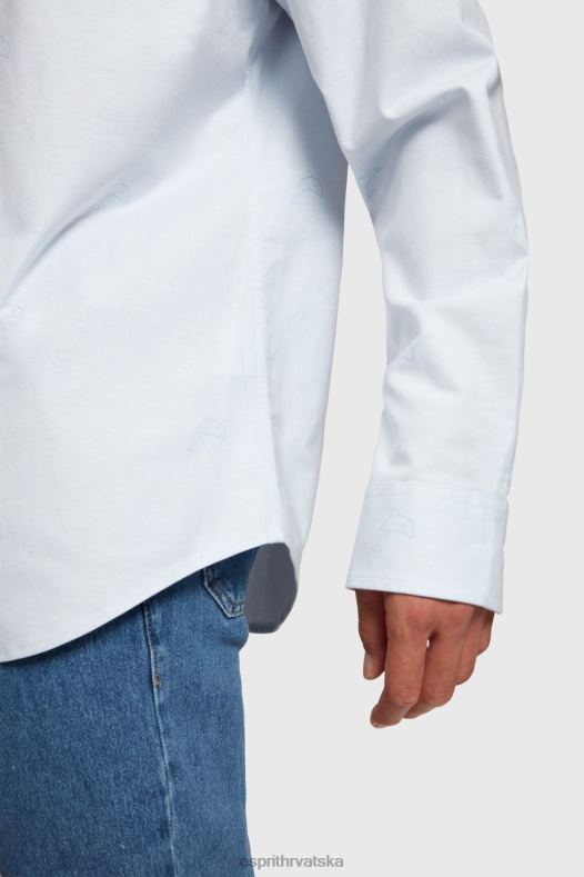 Esprit muškarci oksfordska košulja s printom opuštenog kroja svijetlo plava košulje A48RT795