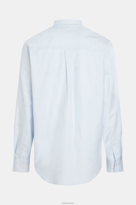 Esprit muškarci oksfordska košulja s printom opuštenog kroja svijetlo plava košulje A48RT795