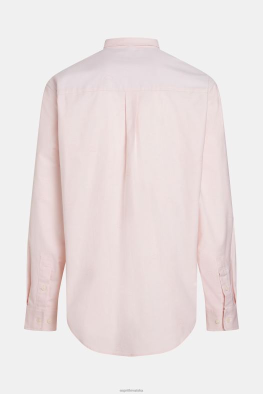 Esprit muškarci oksfordska košulja s printom opuštenog kroja svijetloružičasta košulje A48RT796