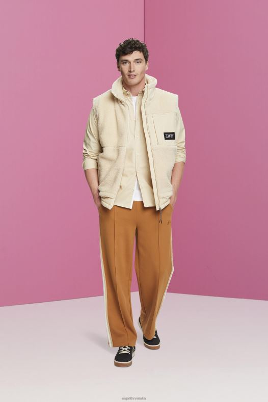 Esprit muškarci pamučna košulja na kopčanje bež košulje A48RT659