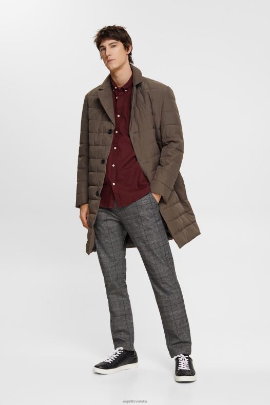 Esprit muškarci pamučna košulja na kopčanje bordo crvena košulje A48RT814