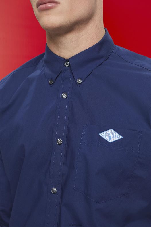 Esprit muškarci pamučna košulja na kopčanje mornarica košulje A48RT660