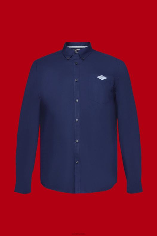 Esprit muškarci pamučna košulja na kopčanje mornarica košulje A48RT660