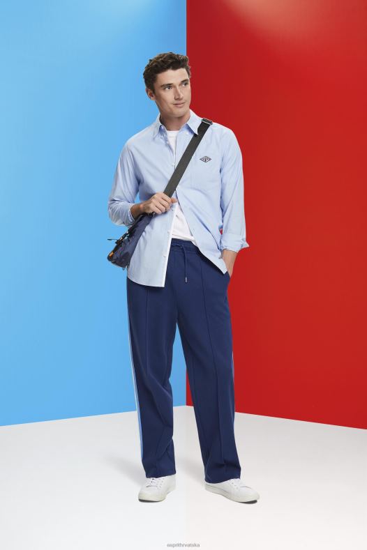 Esprit muškarci pamučna košulja na kopčanje pastelno plava košulje A48RT661