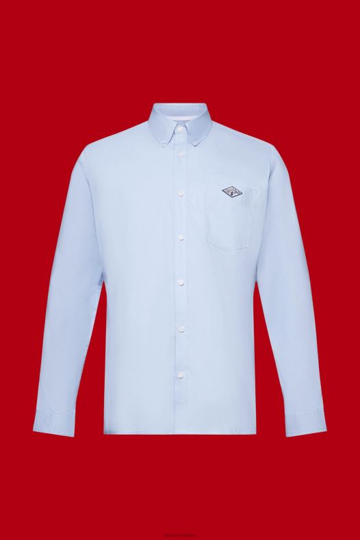 Esprit muškarci pamučna košulja na kopčanje pastelno plava košulje A48RT661