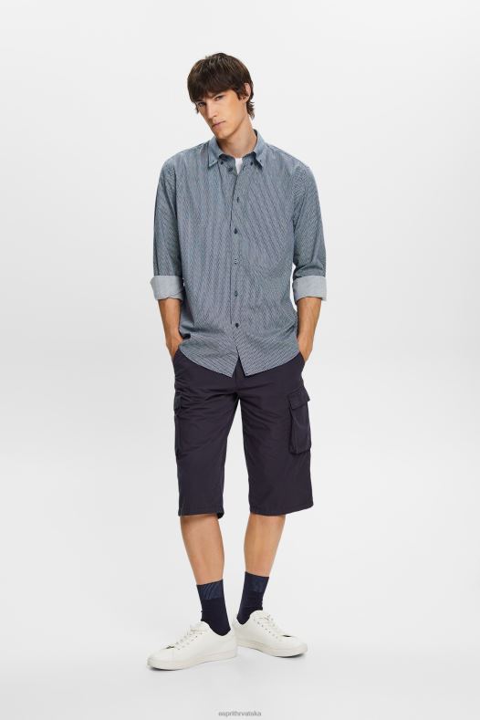 Esprit muškarci pamučna košulja od poplina sivo plava košulje A48RT576