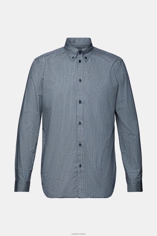 Esprit muškarci pamučna košulja od poplina sivo plava košulje A48RT576