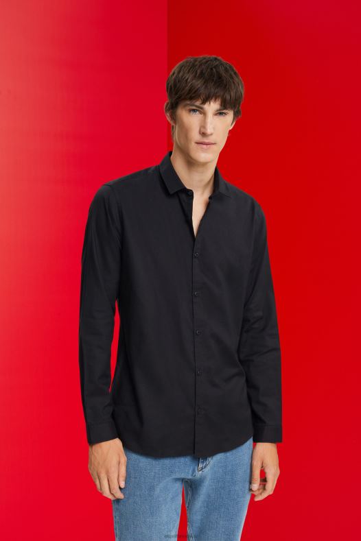 Esprit muškarci uska košulja crno košulje A48RT853