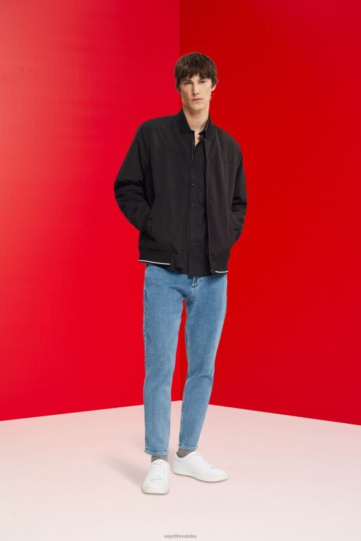 Esprit muškarci uska košulja crno košulje A48RT853