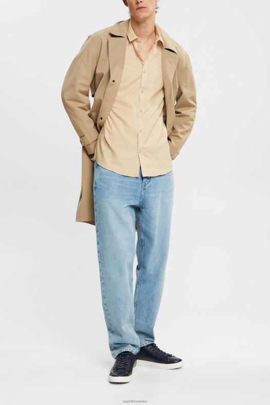 Esprit muškarci uska košulja krem bež košulje A48RT854