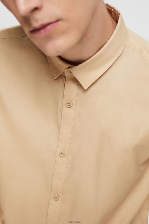 Esprit muškarci uska košulja krem bež košulje A48RT854