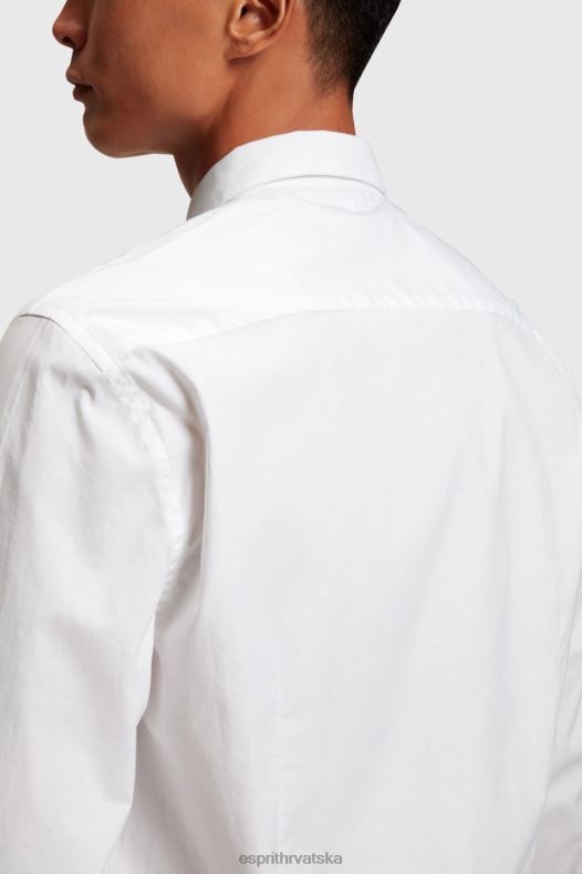 Esprit muškarci uska majica s dolphin bedžom od poplina bijela košulje A48RT802