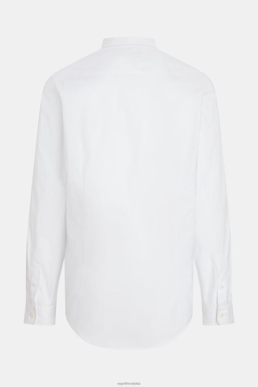 Esprit muškarci uska majica s dolphin bedžom od poplina bijela košulje A48RT802