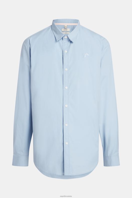 Esprit muškarci uska majica s dolphin bedžom od poplina svijetlo plava košulje A48RT803