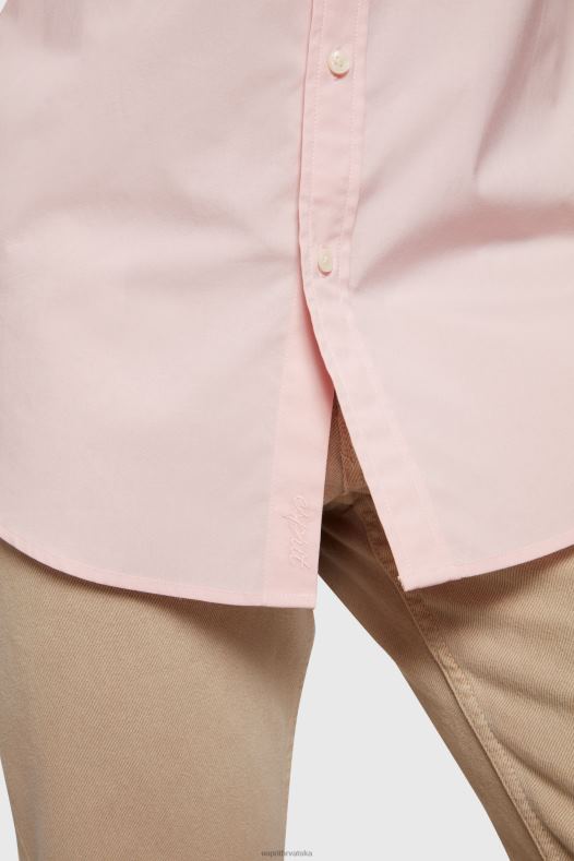 Esprit muškarci uska majica s dolphin bedžom od poplina svijetloružičasta košulje A48RT804