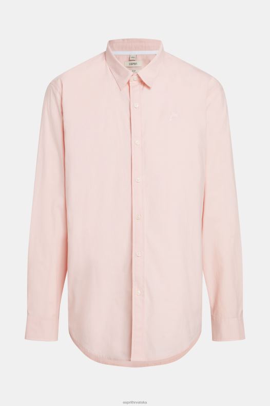 Esprit muškarci uska majica s dolphin bedžom od poplina svijetloružičasta košulje A48RT804