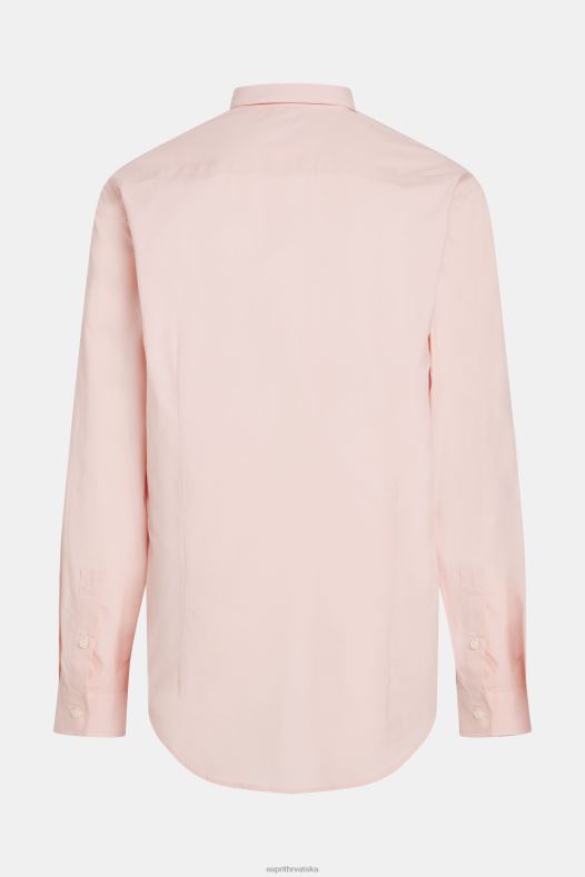 Esprit muškarci uska majica s dolphin bedžom od poplina svijetloružičasta košulje A48RT804