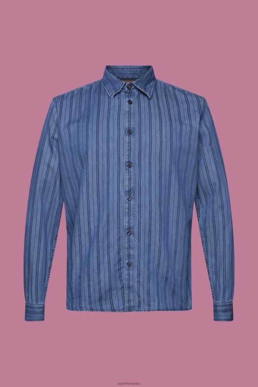 Esprit muškarci uska traper košulja s prugama mornarica košulje A48RT717