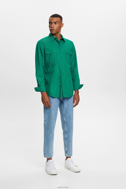 Esprit muškarci utility košulja, 100% pamuk tamnozelene košulje A48RT572