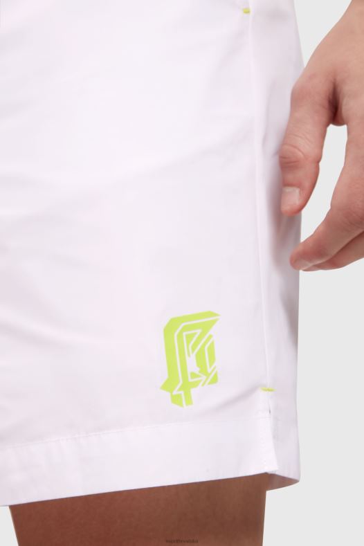 Esprit muškarci opuštene kratke hlače s neonskim pojasom bijela kratke hlače A48RT890