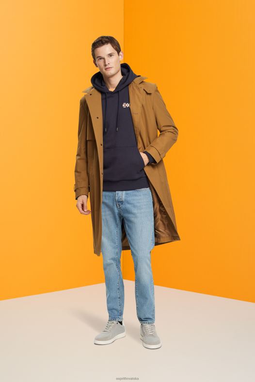 Esprit muškarci hoodie s malim printom logotipa mornarica majice i majice s kapuljačom A48RT827