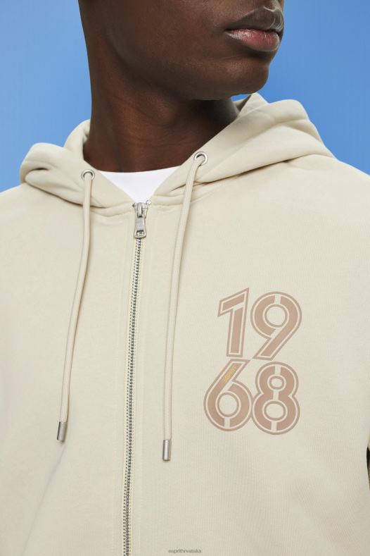 Esprit muškarci majica s kapuljačom pune dužine svijetlo taupe majice i majice s kapuljačom A48RT635