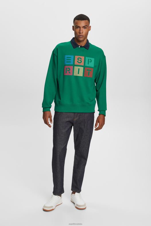 Esprit muškarci majica s logom, 100% organski pamuk tamnozelene majice i majice s kapuljačom A48RT581